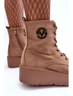 Botky Na Masivní Platformě Bežové model 21634150 - VINCEZA