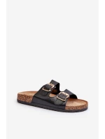 Dámské žabky s přezkami černé Fronila Dámské žabky s přezkami černé Fronila