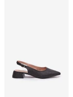 Pletené Dámské Sandály Na Podpatku Černé model 21687153 - Boto Pletené Dámské Sandály Na Podpatku Černé model 21687153 - Boto