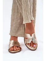Dámské Plátěné Sandály Z Eko Kůže Zlaté Firvania Dámské Plátěné Sandály Z Eko Kůže Zlaté Firvania