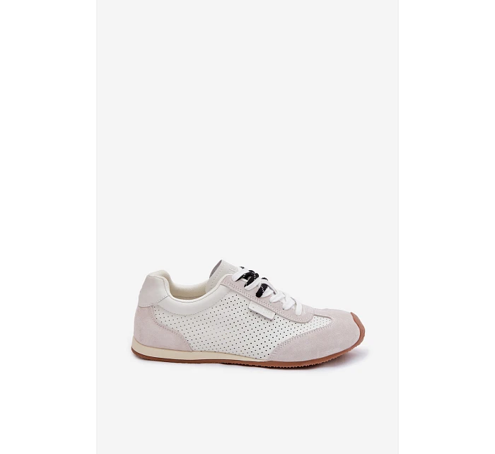 Kožené semišové dámské tenisky Big Star TT274555 Bílé