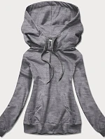 Tmavě šedá tenká dámská "klokaní" mikina (W06-5)