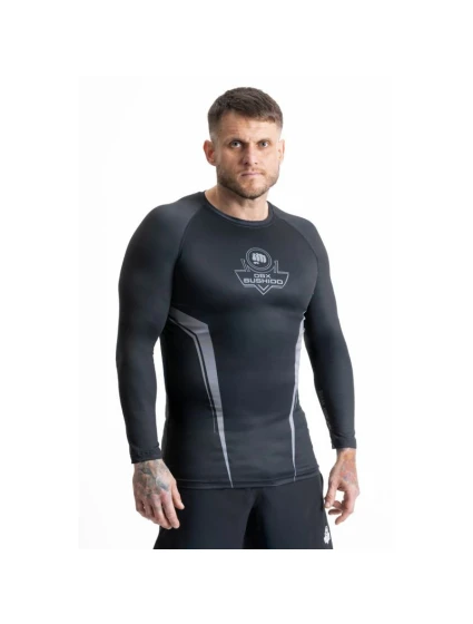 Rashguard šedý s dlouhým rukávem a logem DBX Bushido
