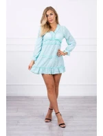 Šaty s ozdobnými volánky mint