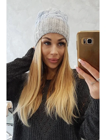 Paris fleecová čepice K212 světle model 18750059 šedá - K-Fashion