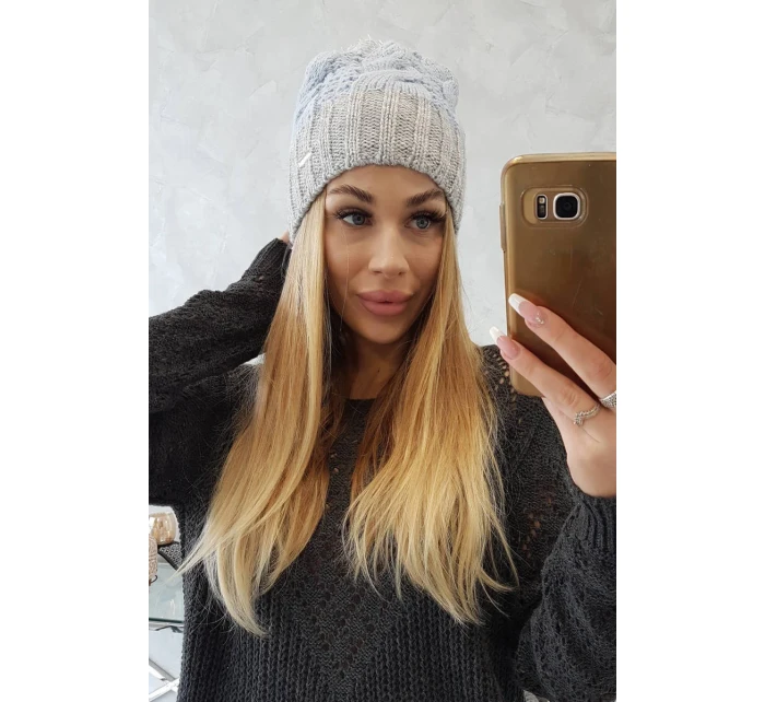 Paris fleecová čepice K212 světle modrá+světle šedá