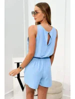 Kombinéza krátká s ozdobnou krajkou modrá
