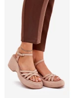 Sandály Na Platformě A Klínu Z Eko Semiše Béžové model 21687608 - Boto Sandály Na Platformě A Klínu Z Eko Semiše Béžové model 21687608 - Boto
