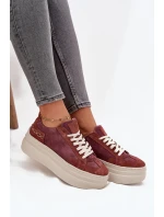 Semišové tenisky na masivní platformě model 21708711 Fialové - Zazoo Semišové tenisky na masivní platformě model 21708711 Fialové - Zazoo