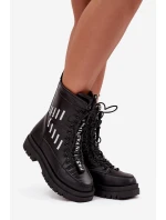 Dámské šněrovací sněhule model 21714629 Černé - VINCEZA