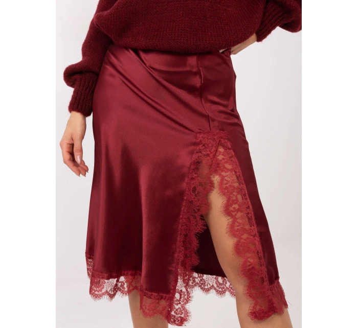 Spódnica MI SD model 21787890 bordowy - FPrice Spódnica MI SD model 21787890 bordowy - FPrice