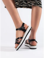 Exkluzívní černé sandály dámské platforma Exkluzívní černé sandály dámské platforma