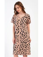 Dámské domácí šaty s krátkým rukávem Leopard Dámské domácí šaty s krátkým rukávem Leopard