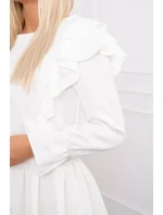 Šaty se svislými volány ecru Šaty se svislými volány ecru