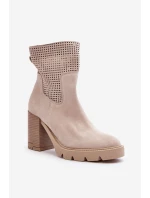 Dámské Ažurové Boty Světle Béžové Lewski model 21636581 - Boto