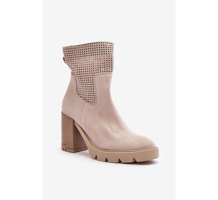 Dámské Ažurové Boty Světle Béžové Lewski model 21636581 - Boto