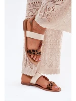 Ploché Dámské Sandály S Leopardí Hnědé model 21702265 - Boto