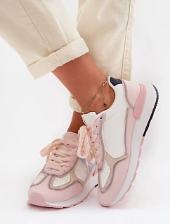 Dámské tenisky z eko kůže růžové model 22039836 - Boto