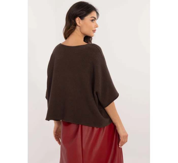 Sweter IT SW model 21877691 ciemny brązowy - FPrice Sweter IT SW model 21877691 ciemny brązowy - FPrice