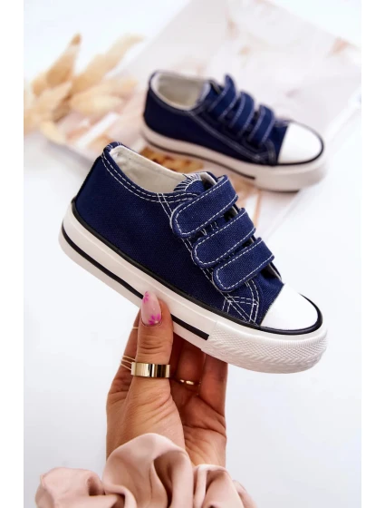 Dětské tenisky na suchý zip námořnická modrá Bernie