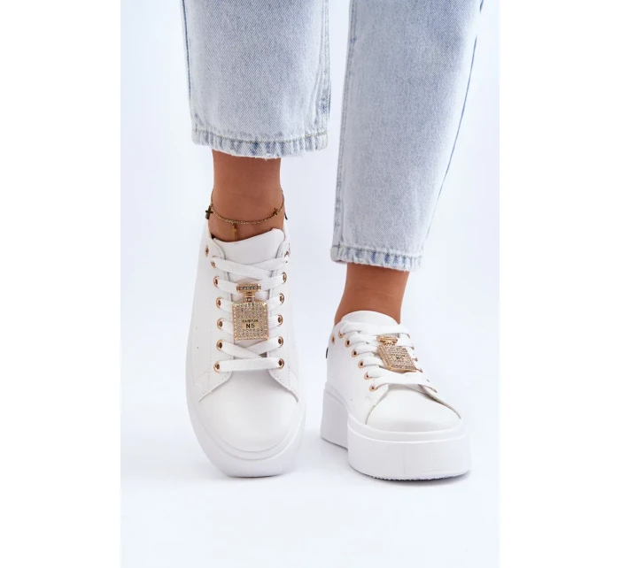 Bílé dámské tenisky s ozdobou Celedria Bílé dámské tenisky s ozdobou Celedria