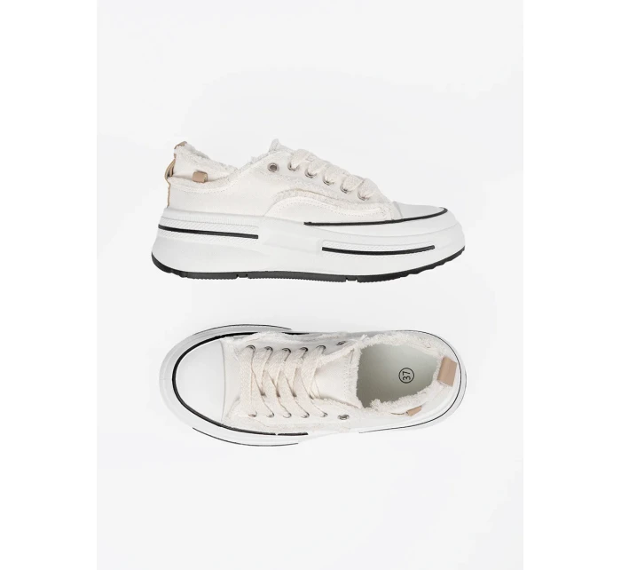 Zajímavé dámské  tenisky bílé platforma