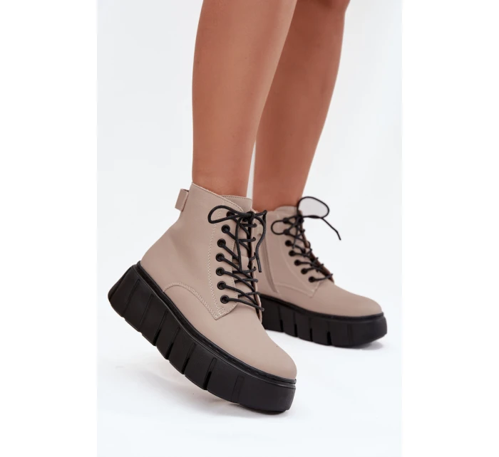 Boty na široké podrážce model 216833 Step in style Boty na široké podrážce model 216833 Step in style