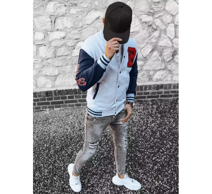 Pánská šedá mikina na zip FashionStreet BX5441