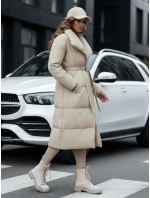 Dámský zimní dlouhý prošívaný kabát FAVI béžový FashionStreet TY4572