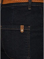 Dámské džíny s vysokým pasem a širokými nohavicemi tmavě modré FashionStreet UY2967