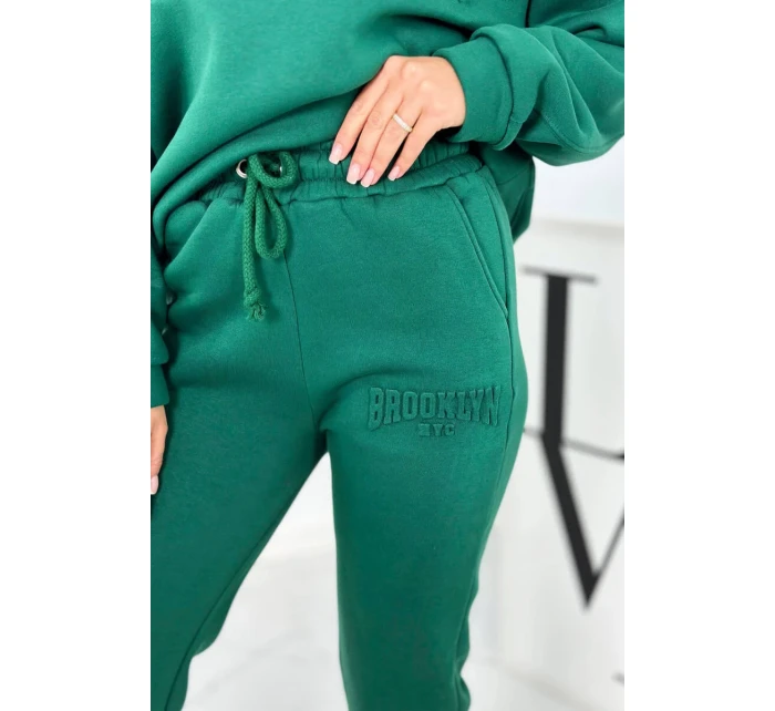 Izolovaná bavlněná souprava, mikina + kalhotami Brooklyn tmavě zelená Izolovaná bavlněná souprava, mikina + kalhotami Brooklyn tmavě zelená