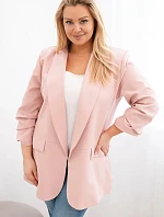 Dámská sako Plus Size elegantní tmavě pudrově růžová