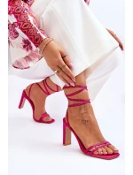 Elegantní vázané sandály s kamínky Fuchsie Nessy Elegantní vázané sandály s kamínky Fuchsie Nessy