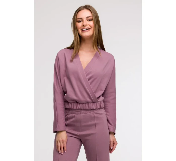 B292 Zavinovací mikina s předním dílem - heather