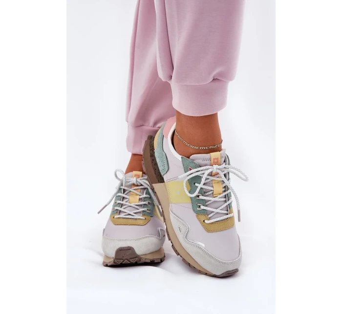 Dámské semišové tenisky Big Star HI-POLY SYSTEM – šedo-žluté