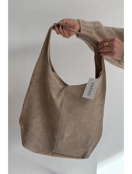 Semišová kožená kabelka – béžová Rilith Semišová kožená kabelka – béžová Rilith