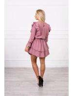 Dámské šaty se volány tmavě růžové  model 20298086 - Kesi