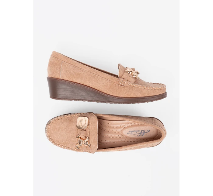 Trendy dámské hnědé  polobotky na klínku