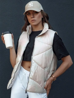 Dámská prošívaná vesta HOLO béžová FashionStreet TY4520