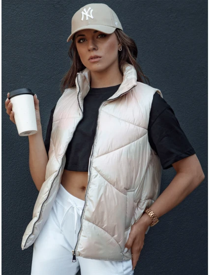 Dámská prošívaná vesta HOLO béžová FashionStreet TY4520