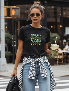 Koszulka damska z nadrukiem  czarna model 22156905 - FashionStreet