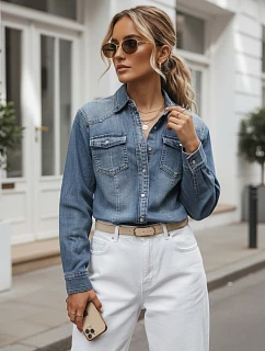 Koszula jeansowa damska na  model 22305408 - FashionStreet