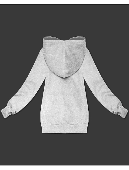 Šedá dámská rozepínací mikina s kapucí model 21395731 - S'WEST Šedá dámská rozepínací mikina s kapucí model 21395731 - S'WEST
