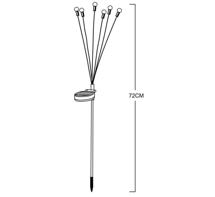 SOLÁRNÍ LAMPA TANČÍCÍ VE VĚTRU BÍLÉ KOULE 6 LED 72CM