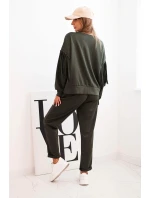 Dámský komplet máslový s třásněmi na rukávech khaki Dámský komplet máslový s třásněmi na rukávech khaki