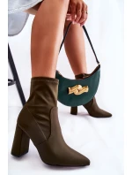 Dámské Boty Na Podpatku Khaki model 21592995 - Boto Dámské Boty Na Podpatku Khaki model 21592995 - Boto