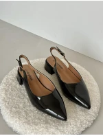 Lakované baleríny na nízkém podpatku s  černé model 21670203 - Boto