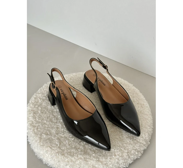 Lakované baleríny na nízkém podpatku s  černé model 21670203 - Boto