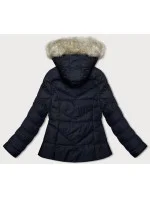 Černá krátká dámská prošívaná zimní bunda model 21247084 - J.STYLE Černá krátká dámská prošívaná zimní bunda model 21247084 - J.STYLE