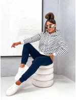 Tmavě modrý dámský bavlněný teplákový komplet s mikinou model 21777414 - Moon